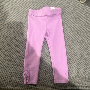 Gently Worn Janie & Jack Sz 2T lavender leggings with gold ankle cuff accents
